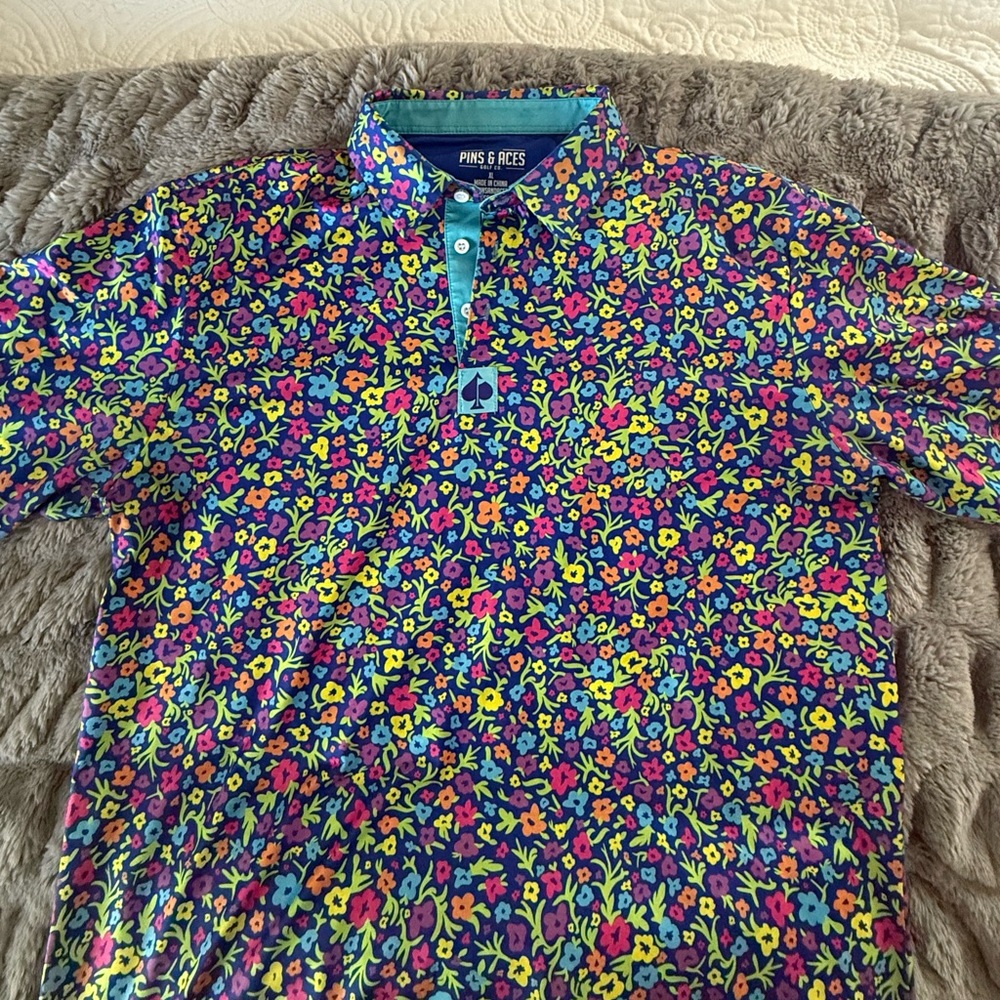Pins & Aces Multicolor Floral Men's Polo Shirt